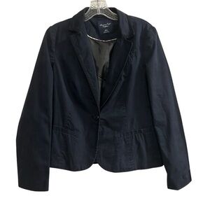 American Eagle Women's Navy Blue Blazer Jacket Size M Button-Front